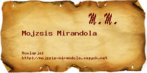 Mojzsis Mirandola névjegykártya